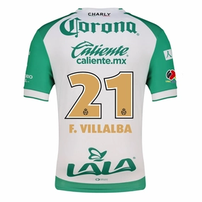 Durable Wear Ergonomic Cut Charly Fran Villalba Men's Santos Laguna Home Jersey 25/26 w/ BBVA MX Patches (Green/White)