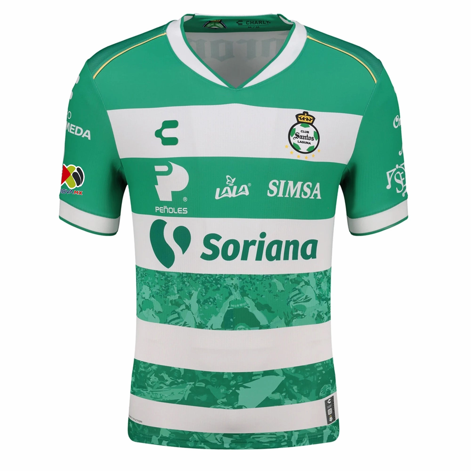 Charly Franco Fagundez Men's Santos Laguna Home Jersey 25/26 w/ BBVA MX Patches (Green/White) No Pressure