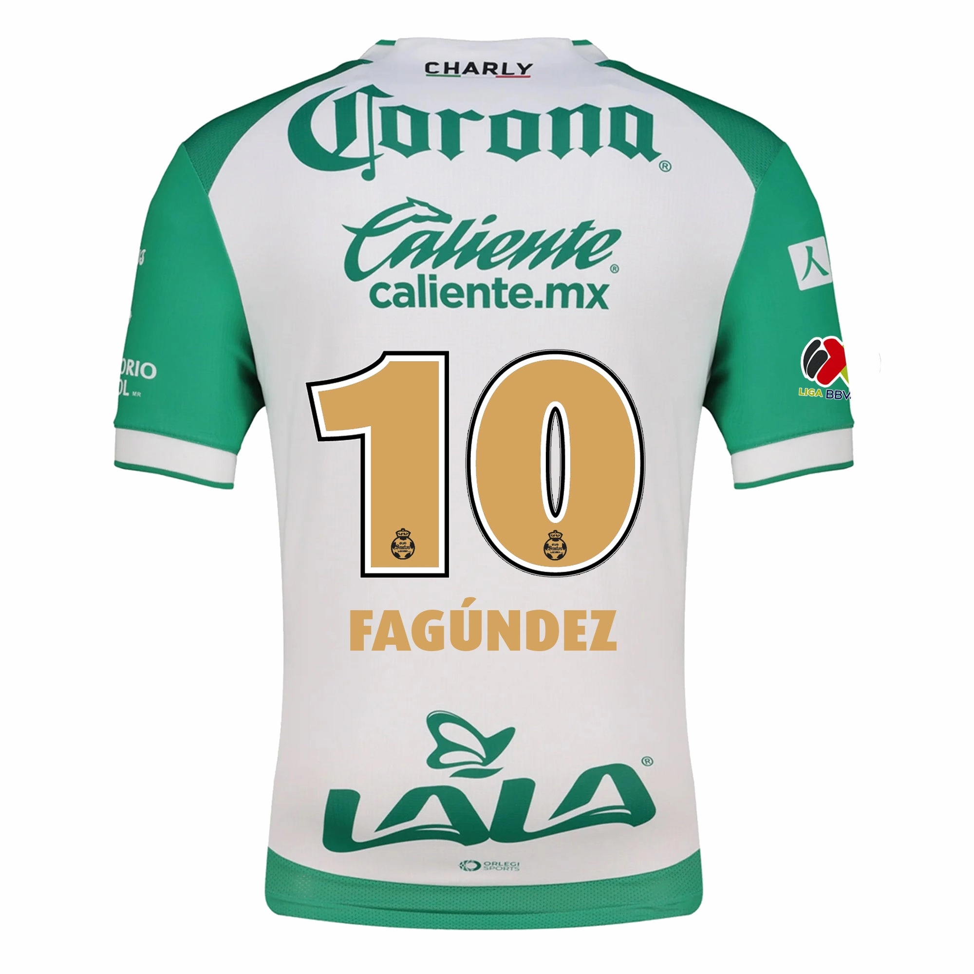 Seamless Side Panels Style Driven Charly Franco Fagundez Men's Santos Laguna Home Jersey 25/26 w/ BBVA MX Patches (Green/White)