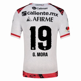 Charly Gilberto Mora Men's Xolos De Tijuana Away Jersey 25/26 w/ BBVA MX Patch (White) Chic Design