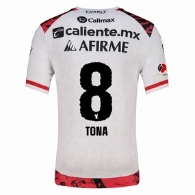 Charly Iv??n Tona Men's Xolos De Tijuana Away Jersey 25/26 w/ BBVA MX Patch (White) Non Restrictive Cuffs Quick Release Tag