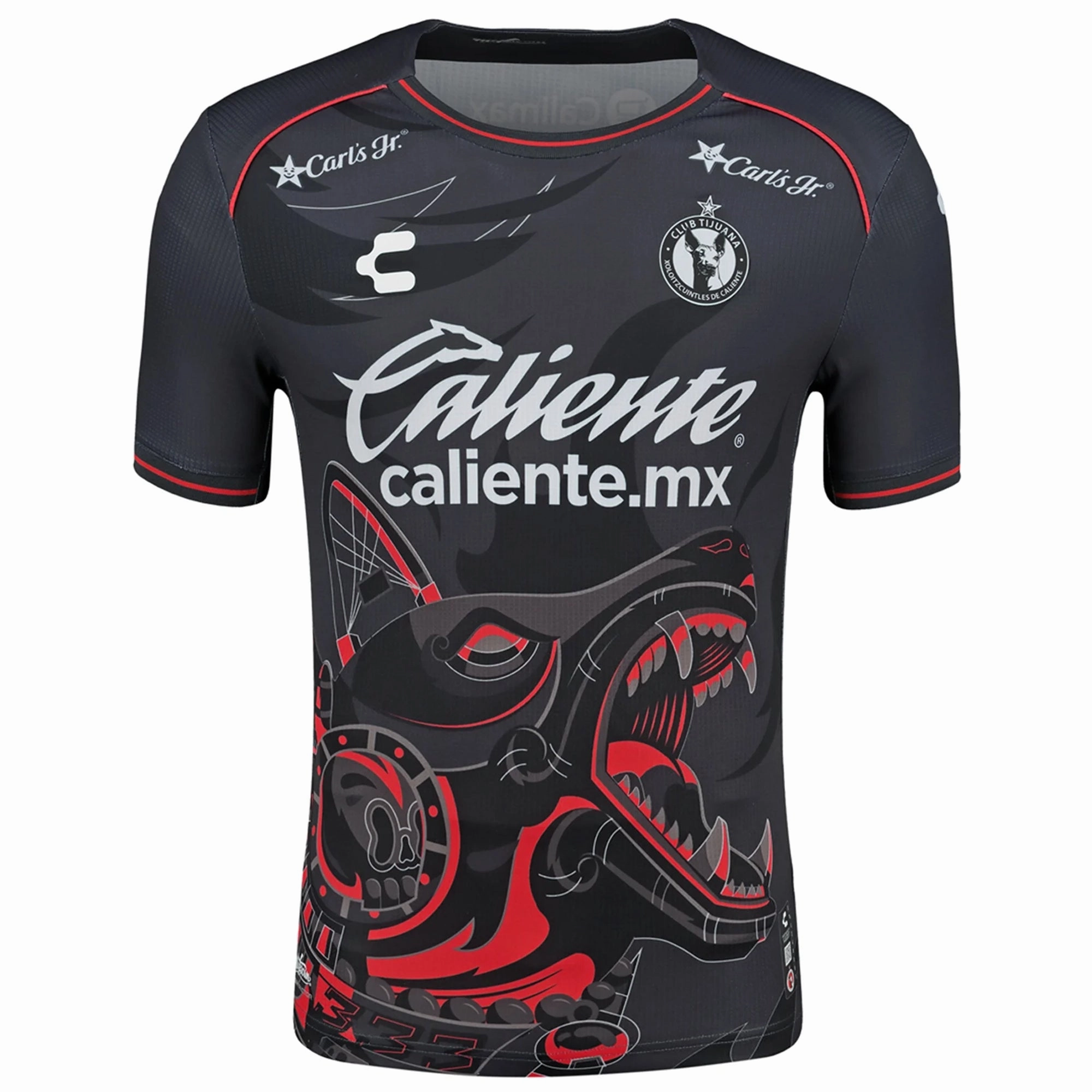 Charly Jose Zuniga Xolos de Tijuana Third Jersey 24/25 (Black/Red) Ribbed Collar Style