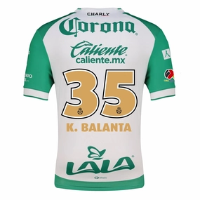 Charly Kevin Balanta Men's Santos Laguna Home Jersey 25/26 w/ BBVA MX Patches (Green/White) Ventilation Panels