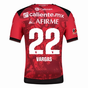 Abrasion Defensive Layer Cool Texture Charly Leonardo Vargas Men's Club Tijuana Xolos Home Jersey 25/26 w/ BBVA MX Patch (Red/Black)