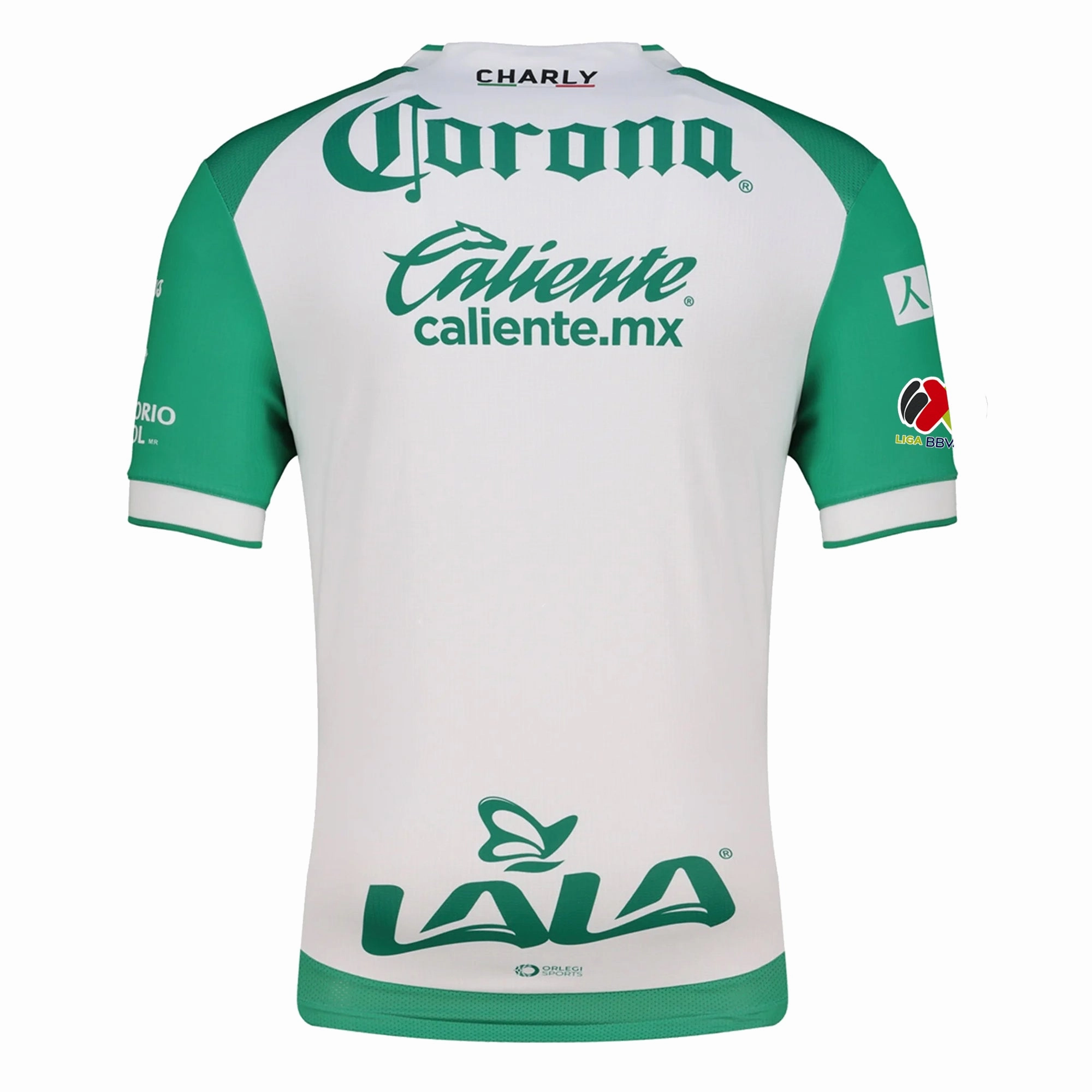 Quick Drying Charly Men's Santos Laguna Home Jersey 25/26 w/ BBVA MX Patches (Green/White)