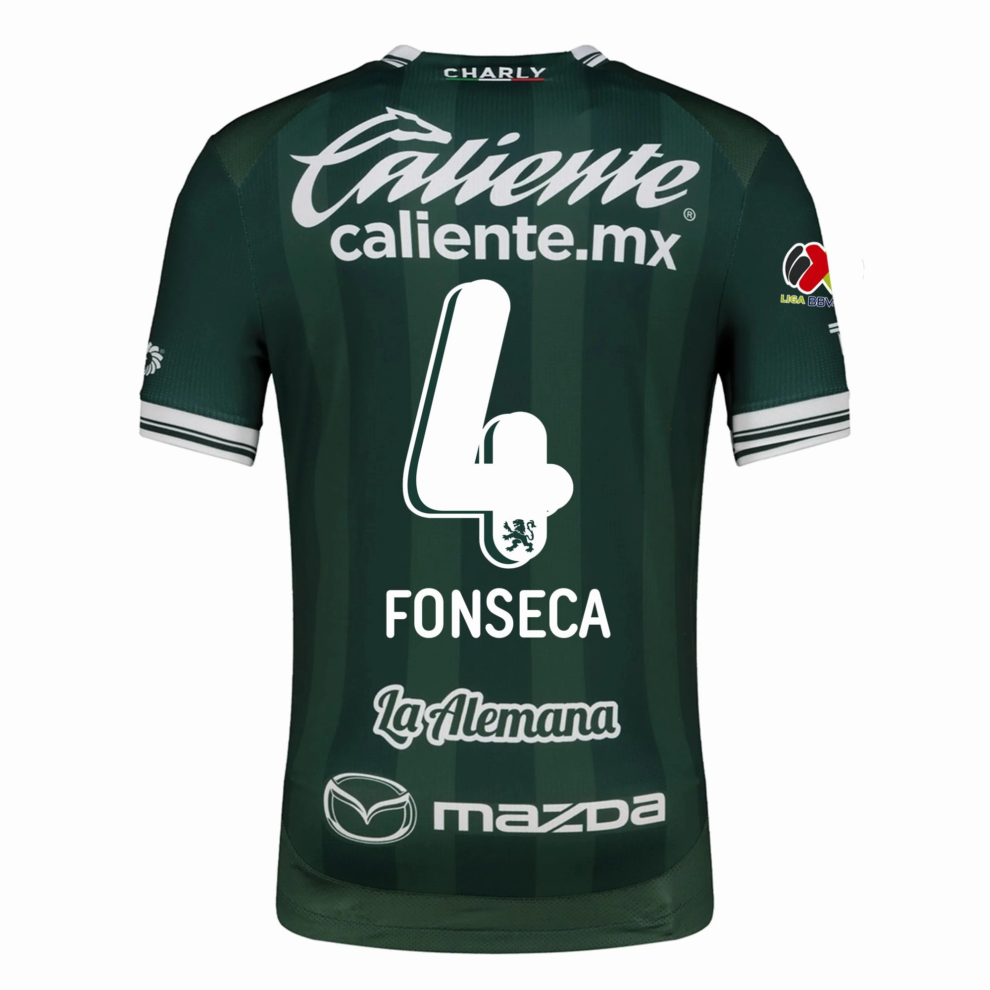 Adaptable Fit Athletic Performance Enhancement Charly Nicolas Fonseca Men's Leon FC Home Jersey 25/26 w/ BBVA Liga Patch (Green)
