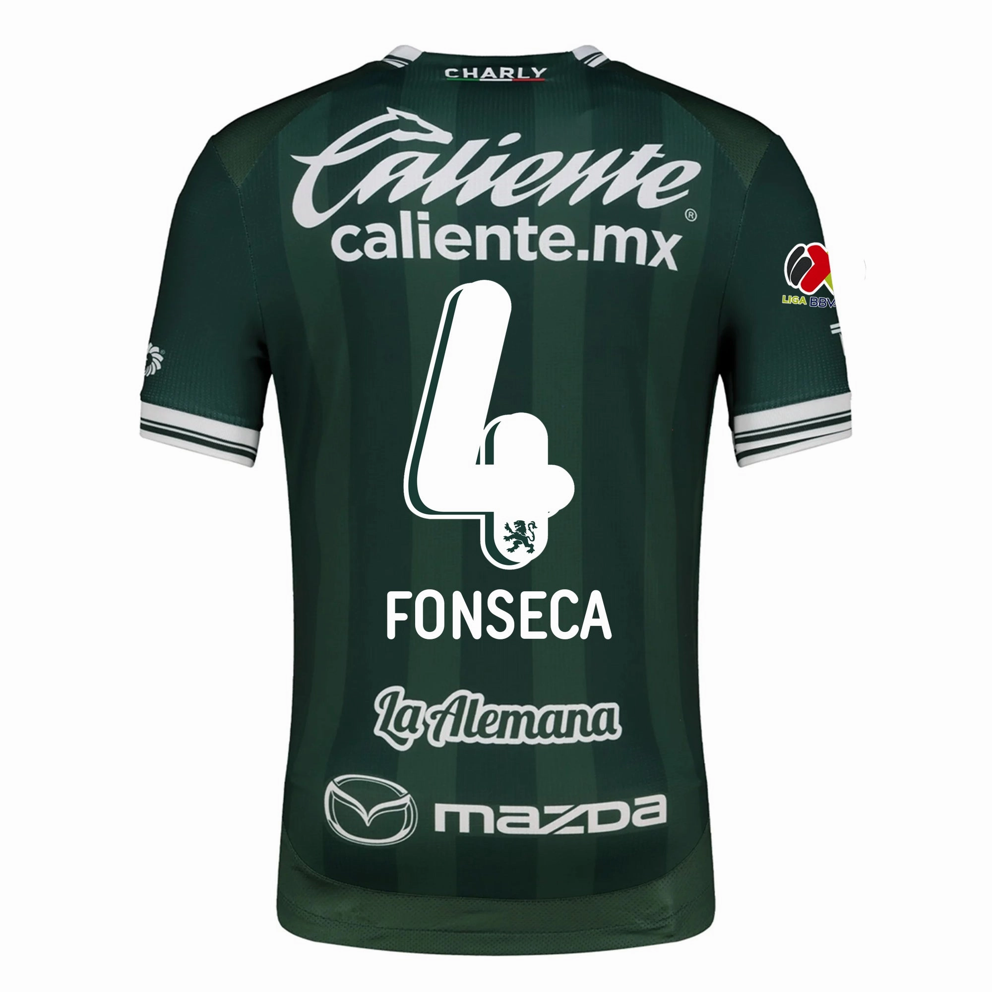 Charly Nicolas Fonseca Men's Leon FC Home Jersey 25/26 w/ BBVA Liga Patch (Green) Airflow Enhancing Texture