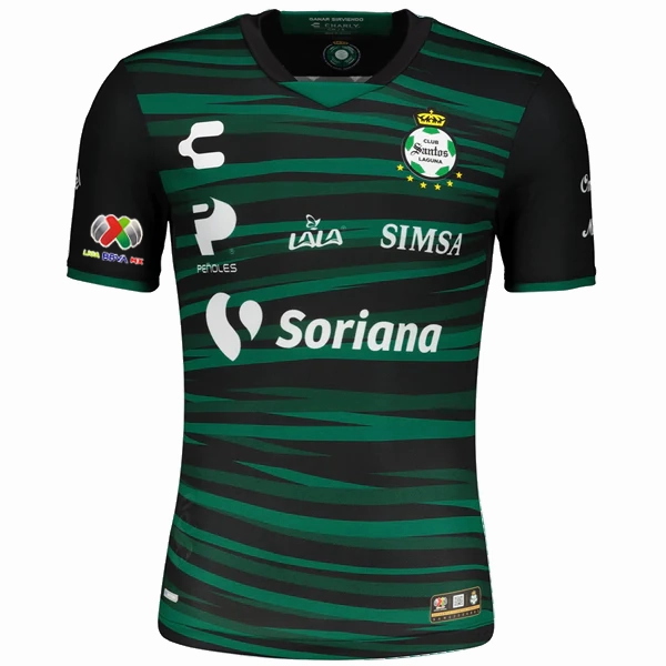 Charly Santos Laguna Away Jersey w/ Liga MX Patch 22/23 (Green/Black) Carbon Neutral Production Quick Release Fastening