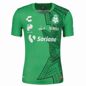 Quick Evaporation Knit Sleek Comfort Charly Santos Laguna Third Soccer Jersey 22/23 (Green)