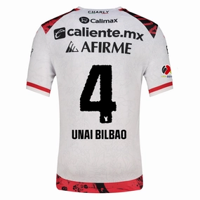 Double Stitched Edging Charly Unai Bilbao Men's Xolos De Tijuana Away Jersey 25/26 w/ BBVA MX Patch (White)