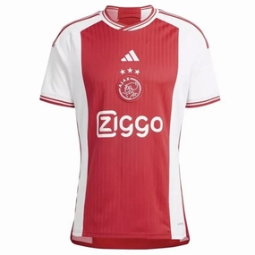 adidas Ajax Home Jersey 23/24 (White/Bold Red) Antibacterial Fiber Blend