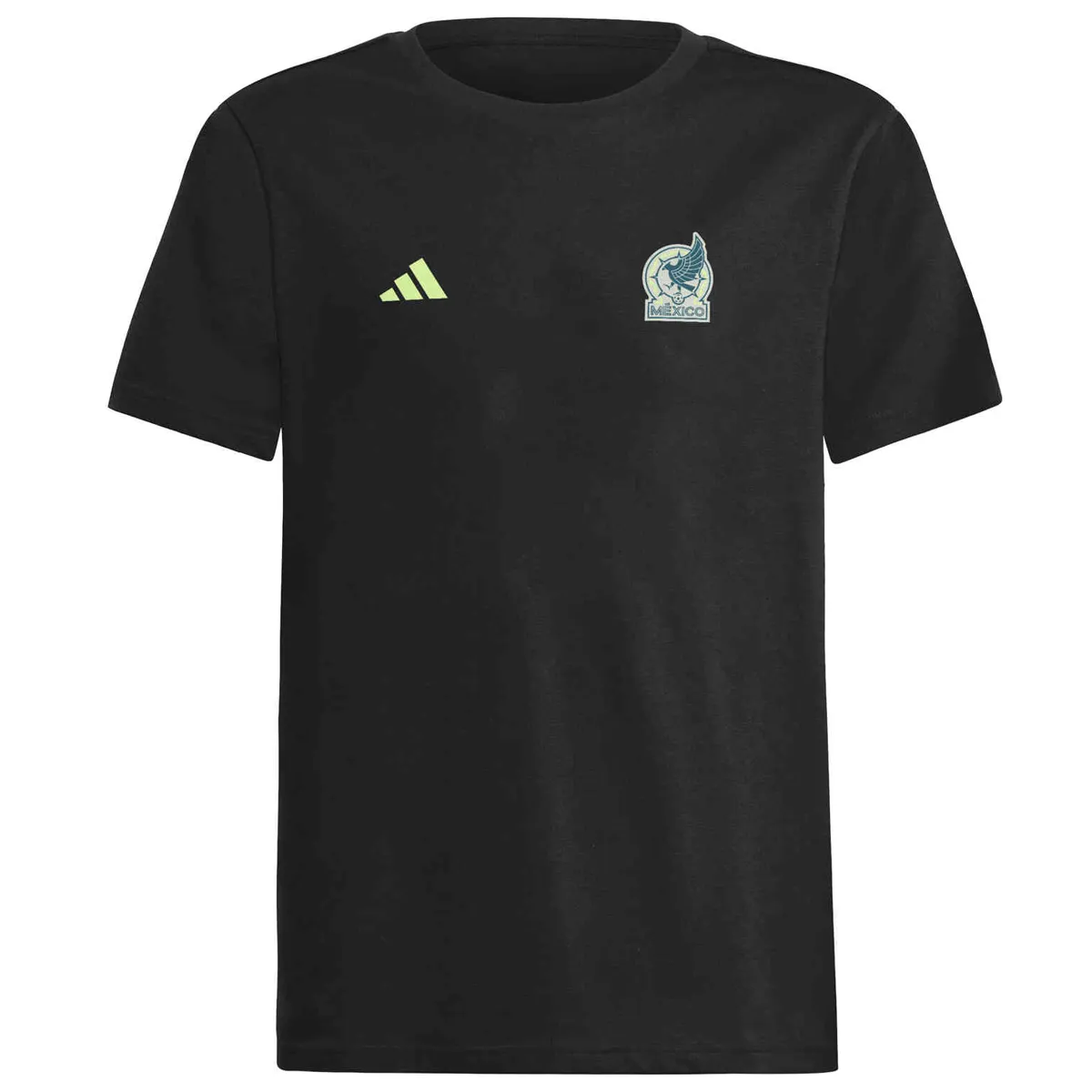 adidas Youth Mexico Nation T-Shirt 24/25 (Black) Low Impact Manufacturing Cozy Layers
