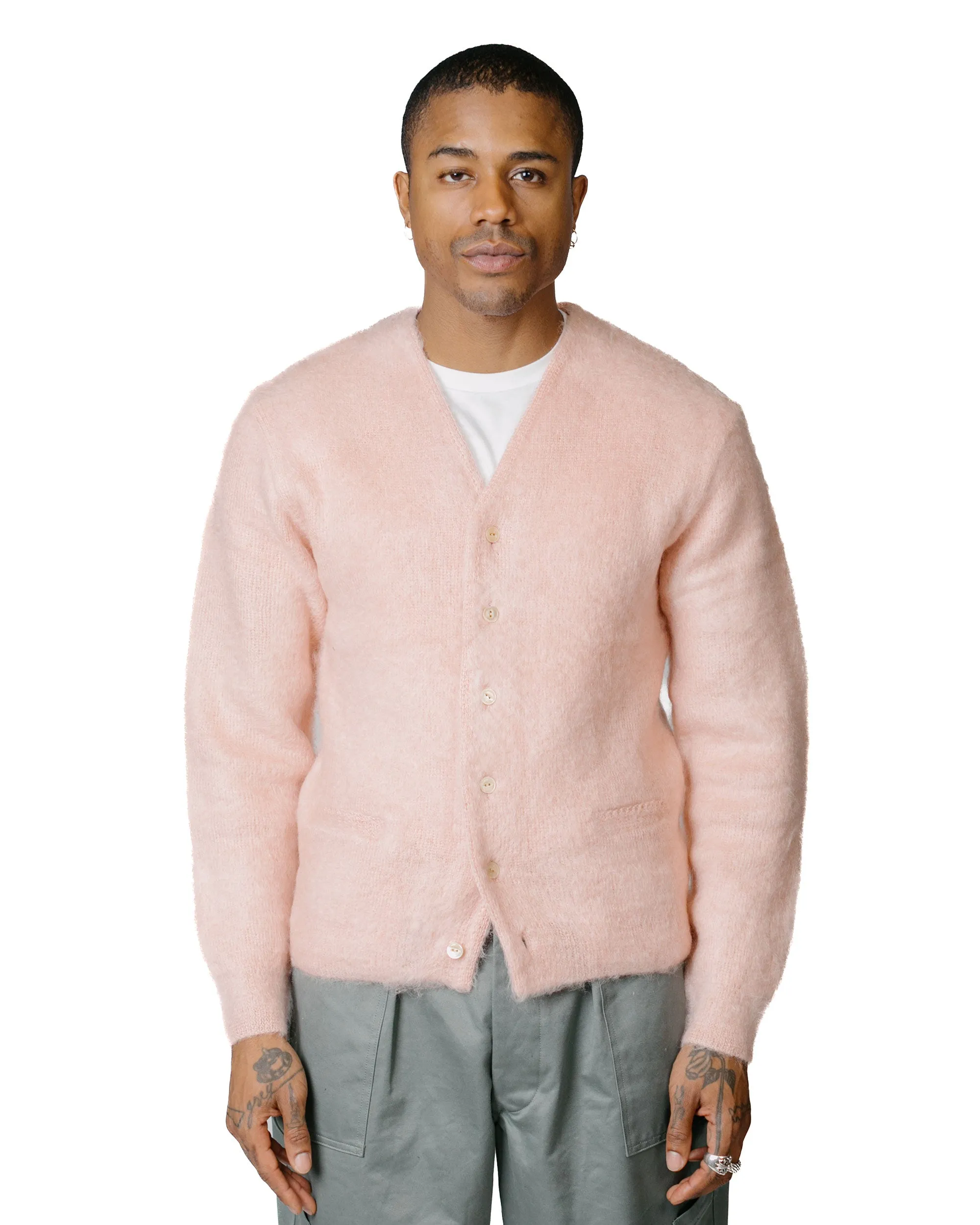 product wedding guest elegance marbled The Real McCoy's MC19103 JM Mohair Cardigan Flamingo