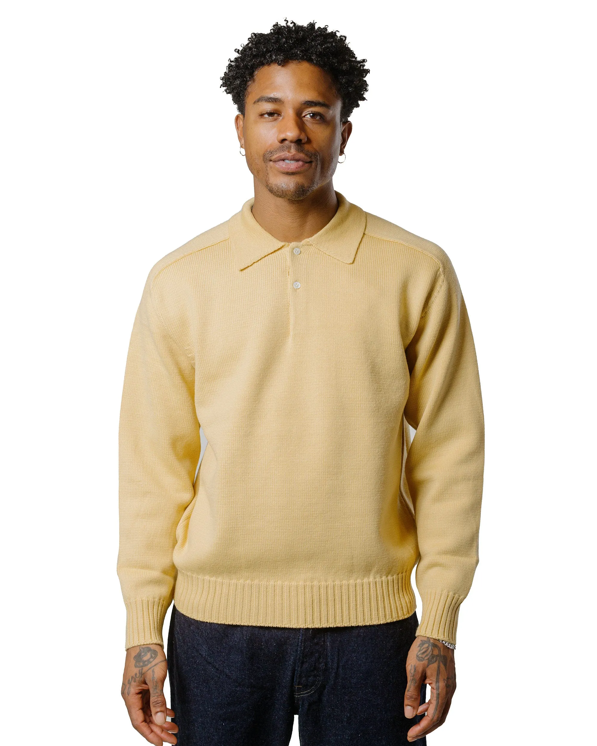 Phigvel Knit Polo Old Yellow Street Look