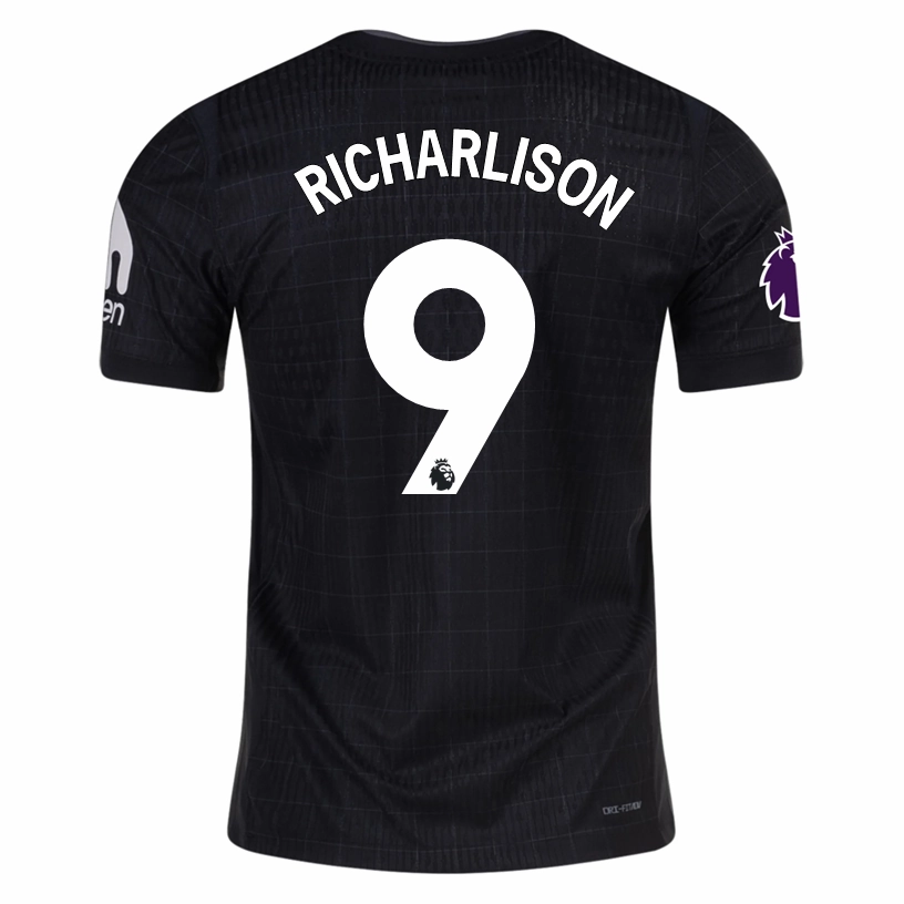 Fluid Fabric Nike Richarlison Tottenham Hotspur Authentic Away Jersey 25/26 w/ EPL Patch (Black/Iron)