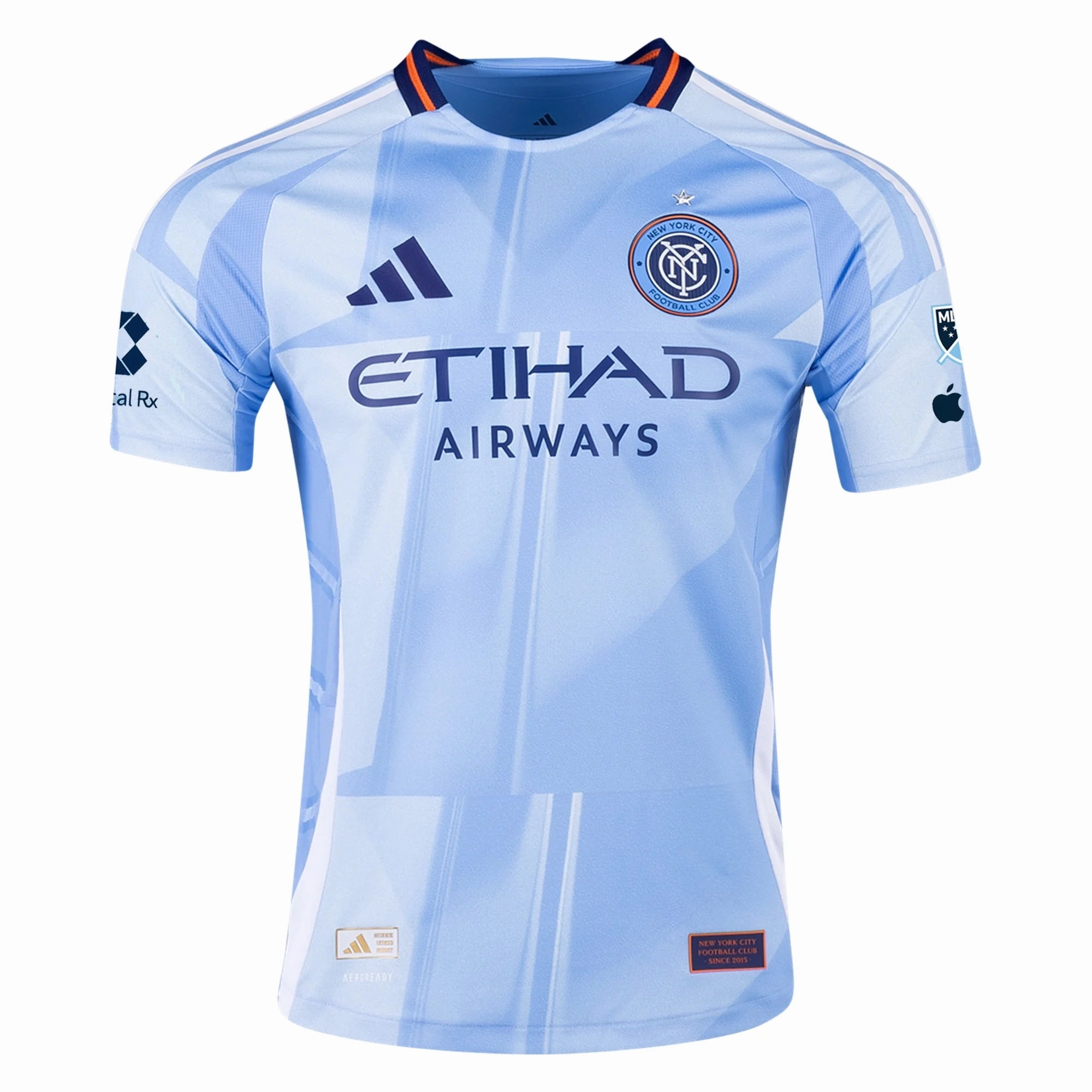 Breathable Jersey Material adidas Maximiliano Moralez New York City FC Authentic Home Jersey 25/26 w/ MLS Patches (Bahia Light Blue)