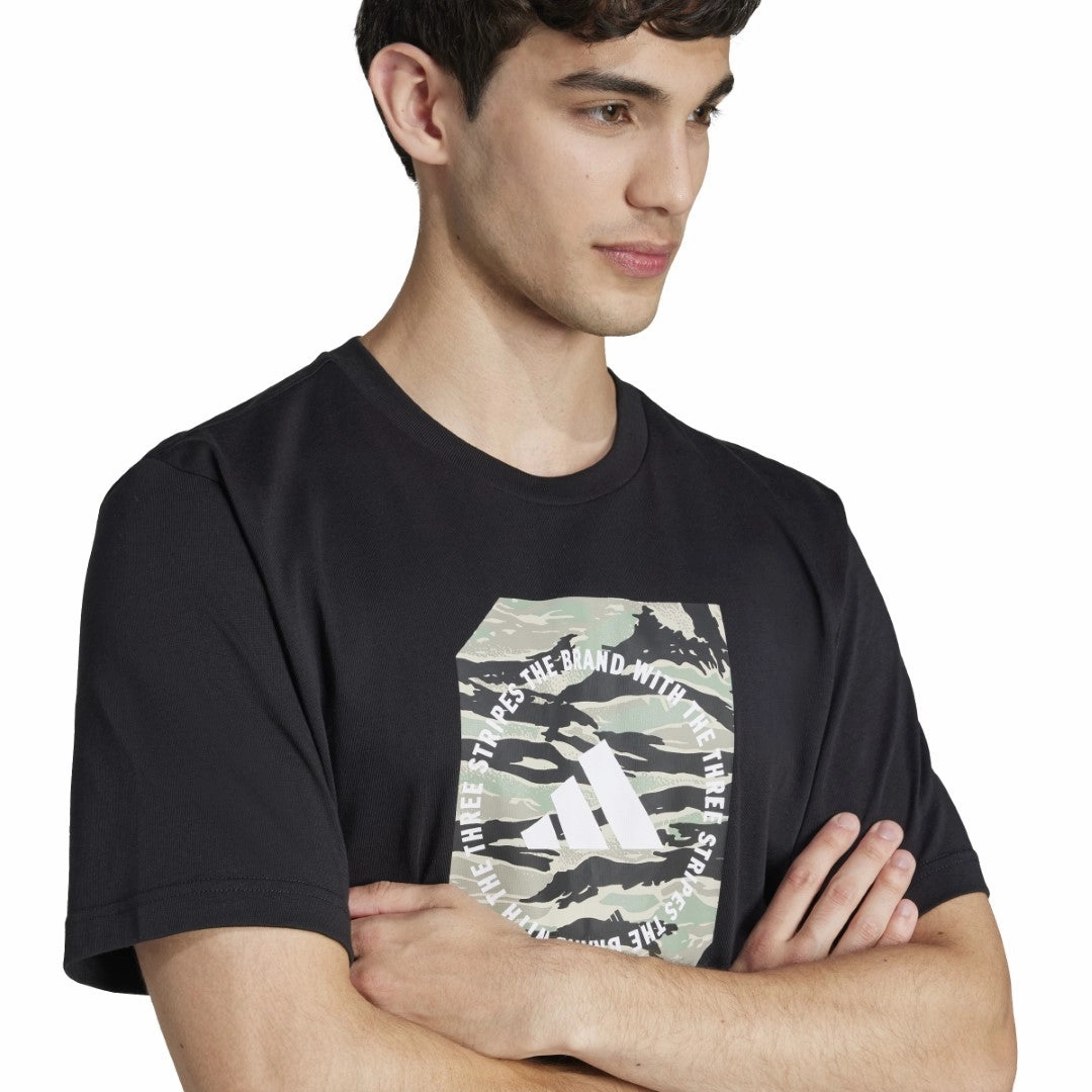 Camo Shape Graphic T-Shirt Long Sleeve Smooth Jersey Texture