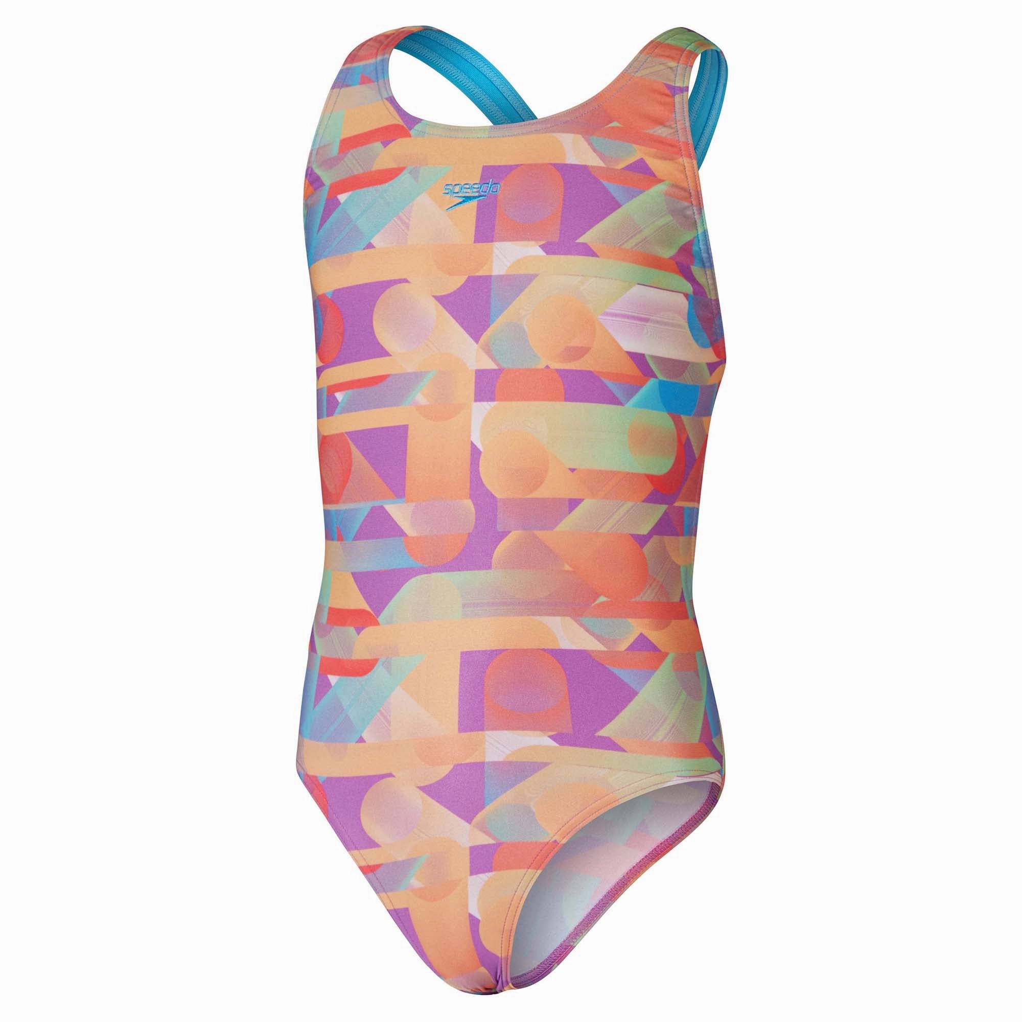 Girl's Digital Allover Leaderback One Piece Minimalist-Look Ultraviolet Guard