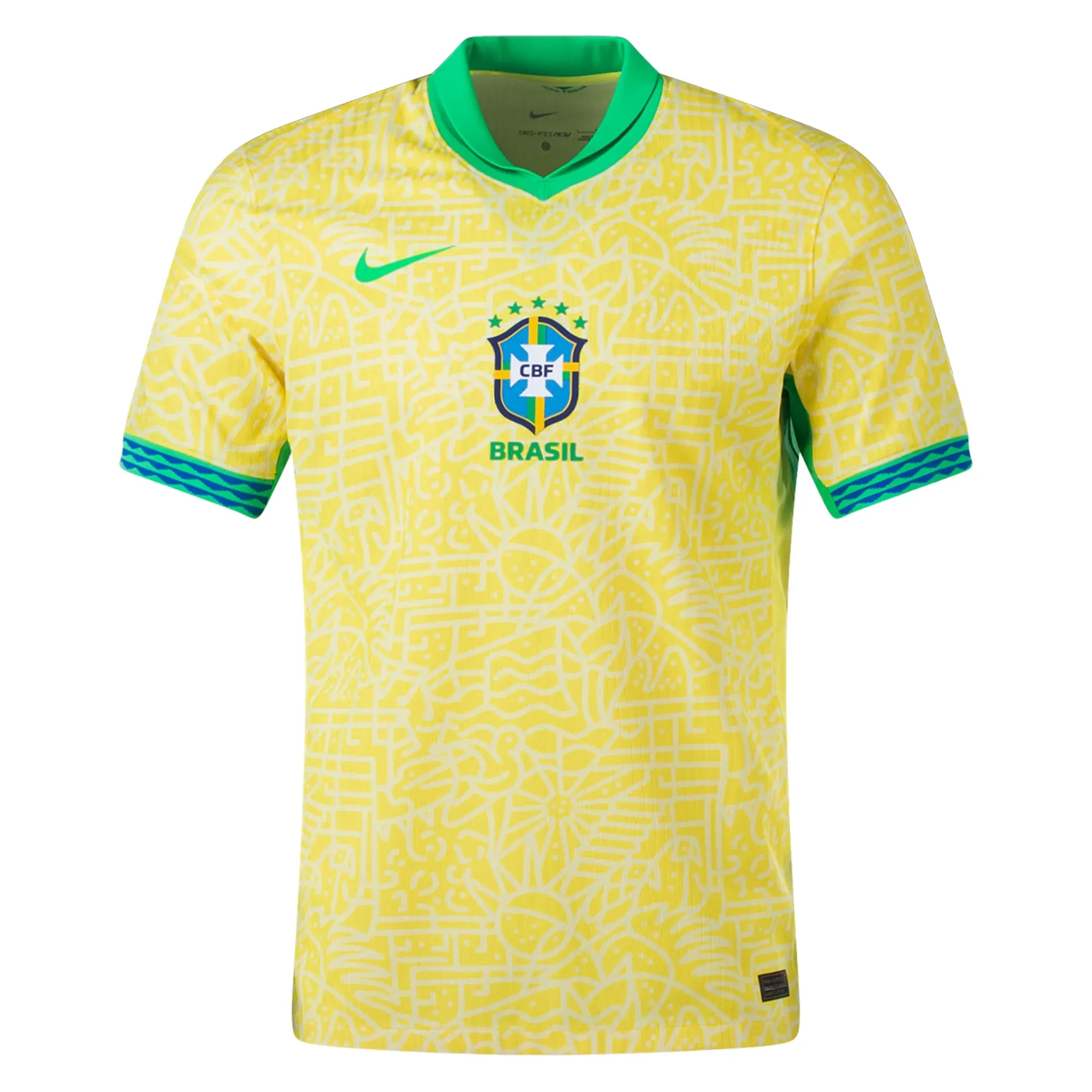 Training Look Reflective details Nike Mens Brazil Home Jersey 24/25 (Dynamic Yellow/Lemon Chiffon/Green Spark)