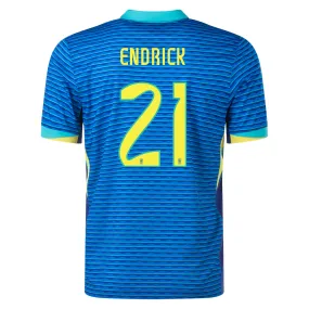Nike Mens Brazil Endrick Away Jersey 24/25 (Soar/Dynamic Yellow) Neutral Look Durable Double Needle Hem