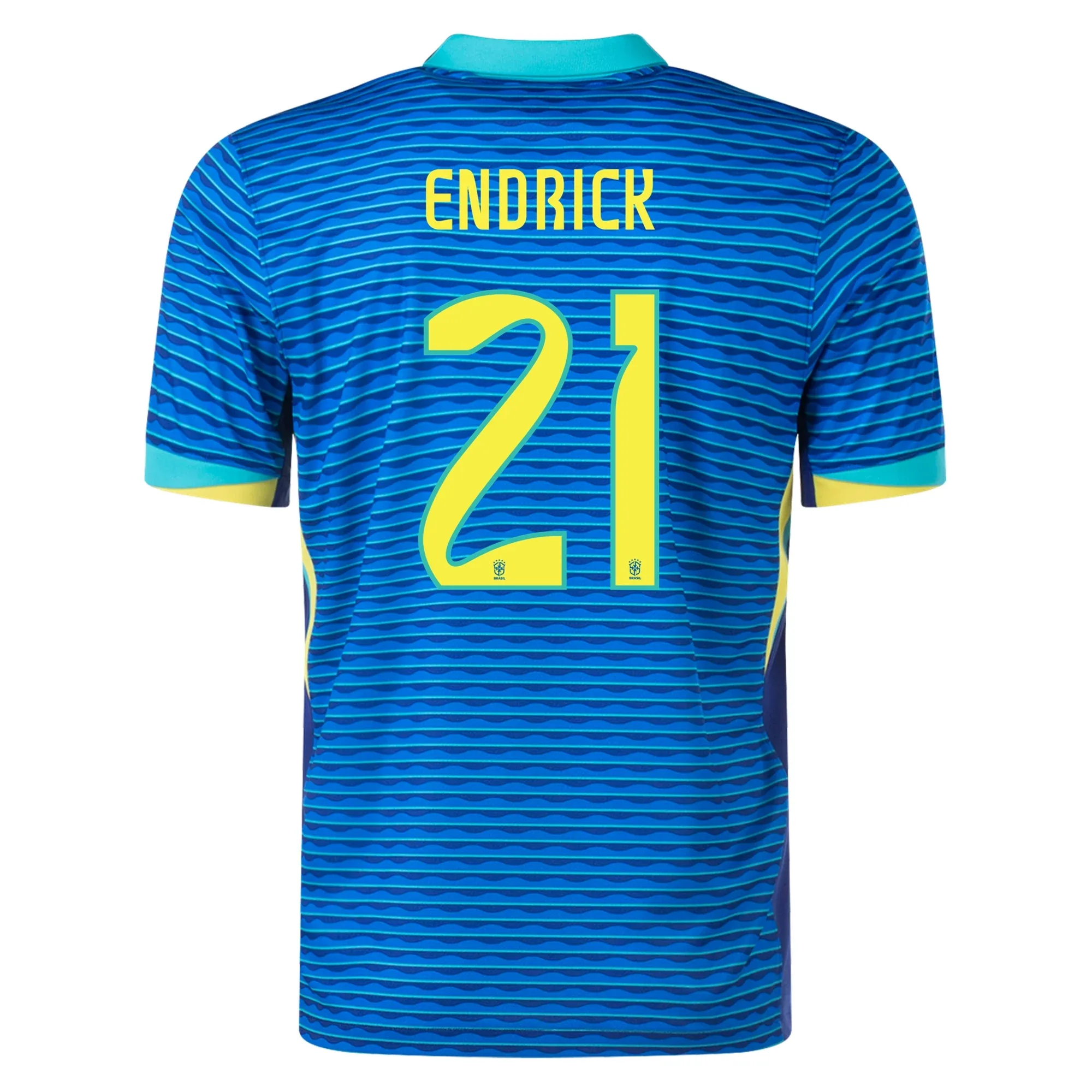 Nike Mens Brazil Endrick Away Jersey 24/25 (Soar/Dynamic Yellow) Neutral Look Durable Double Needle Hem