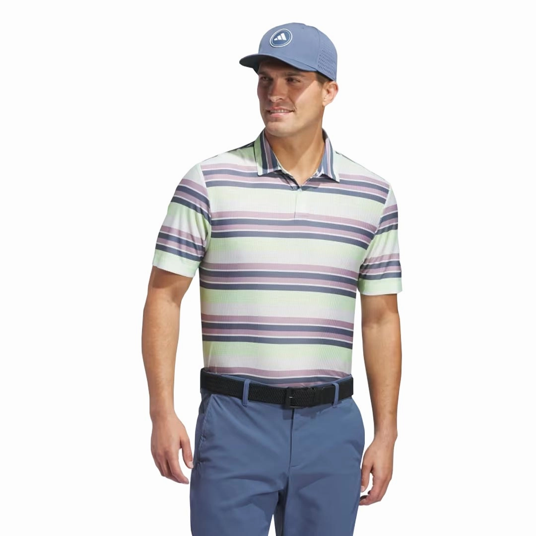 adidas - Men's Ultimate365 HEAT.RDY Stripe Polo (IU4412) Tagless Neckline Design Dynamic Feel