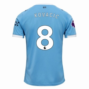 Puma Mateo Kovacic Manchester City Home Jersey 25/26 w/ EPL   Sponsor Patch (Team Light Blue/Puma White) Modular Panel Layouts