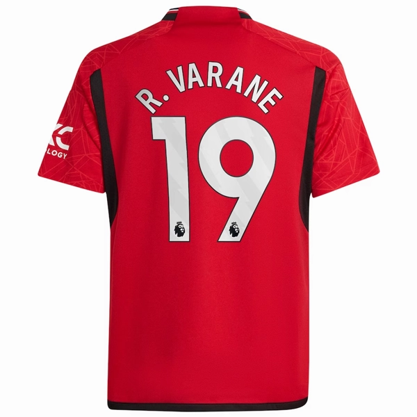 adidas Youth Manchester United Rapha?l Varane Home Jersey 23/24 (Team College Red) Anti Pilling Surface Treatment Wrinkle resistant fabric