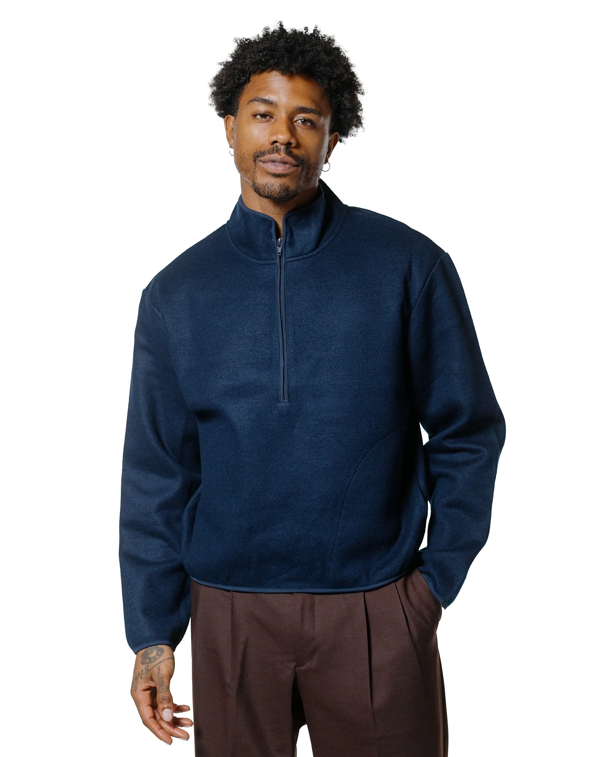 Sunflower Wool Half Zip Navy Denim