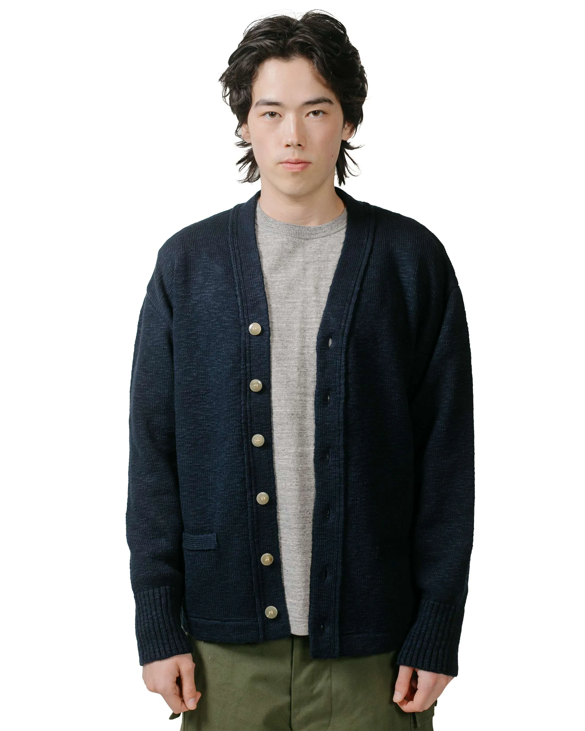 The Real McCoy's MC24016 Cotton Summer Cardigan Ink Blue Poolside Relax