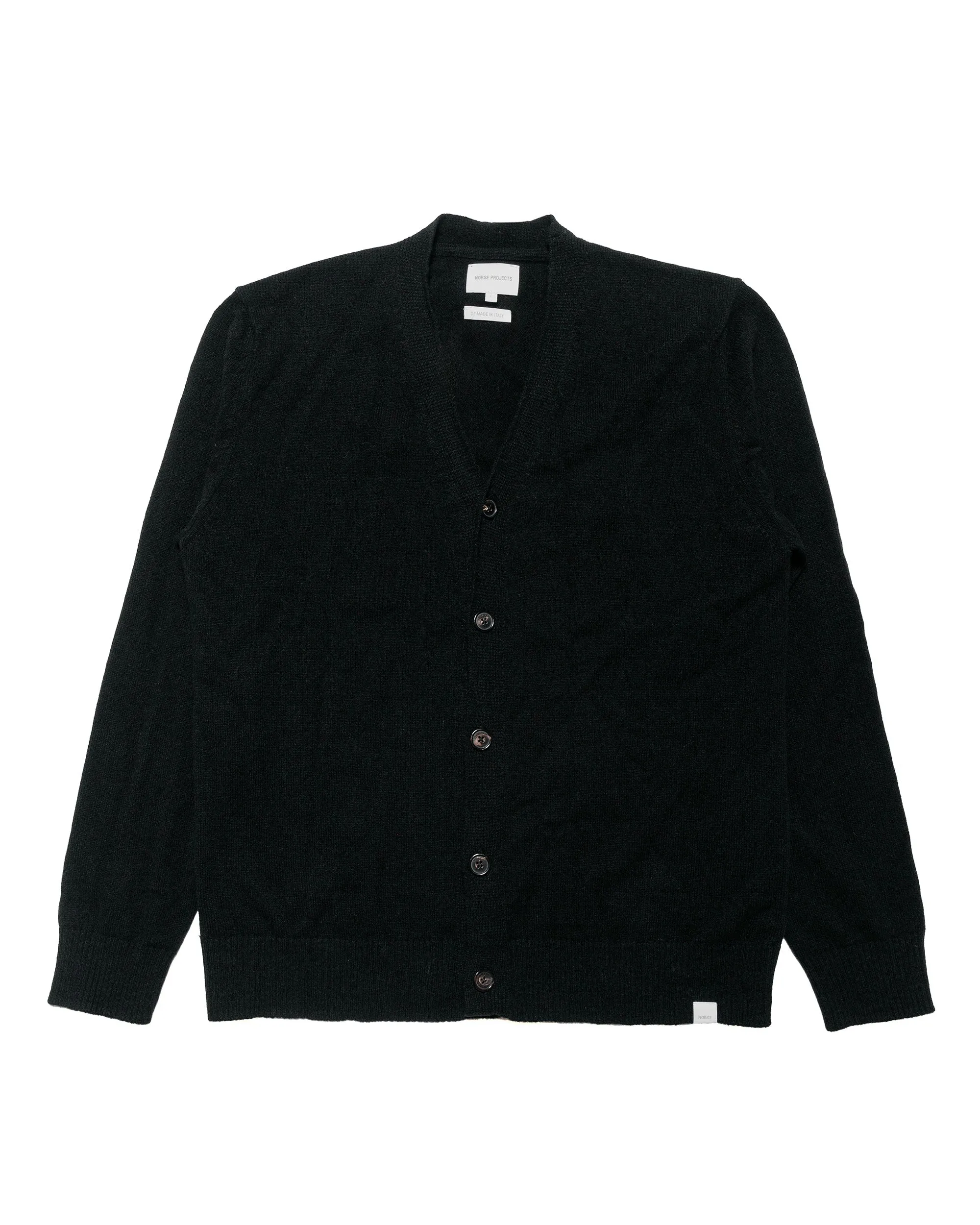 Norse Projects Standard Merino Lambswool Cardigan Black Athleisure Wear