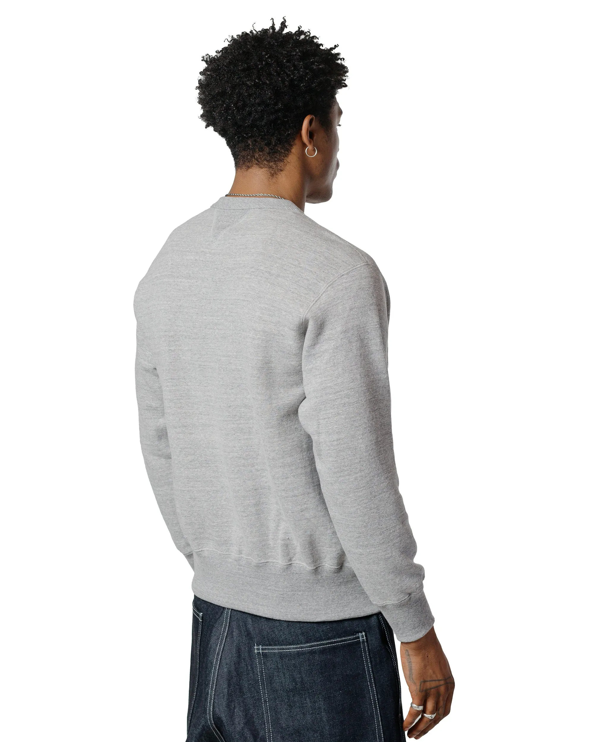 The Real McCoy??s MC24113 10 Oz. Loopwheel Crewneck Sweatshirt Gray hat accents Urban Comfort