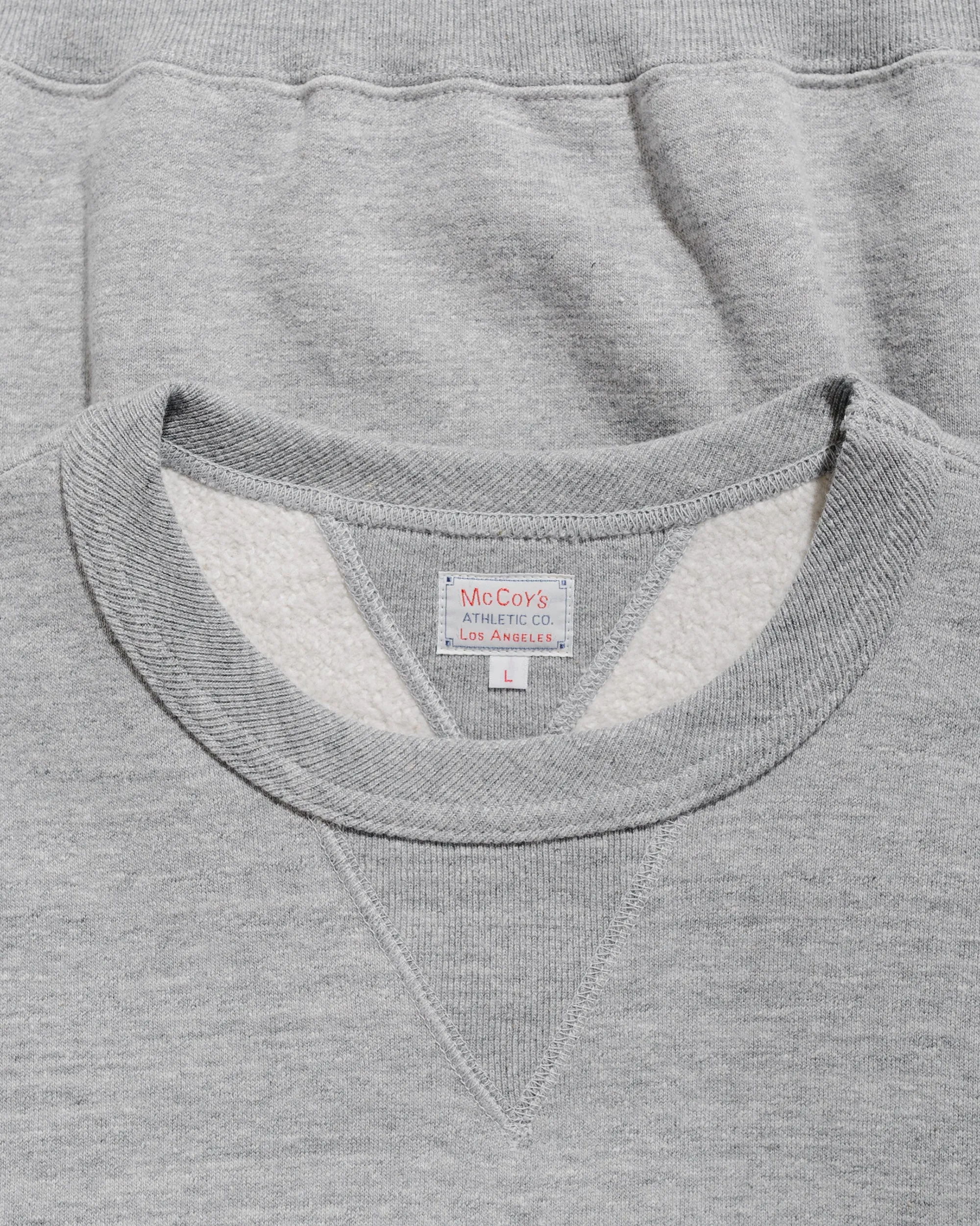 product packaging brooch accents The Real McCoy??s MC24113 10 Oz. Loopwheel Crewneck Sweatshirt Gray