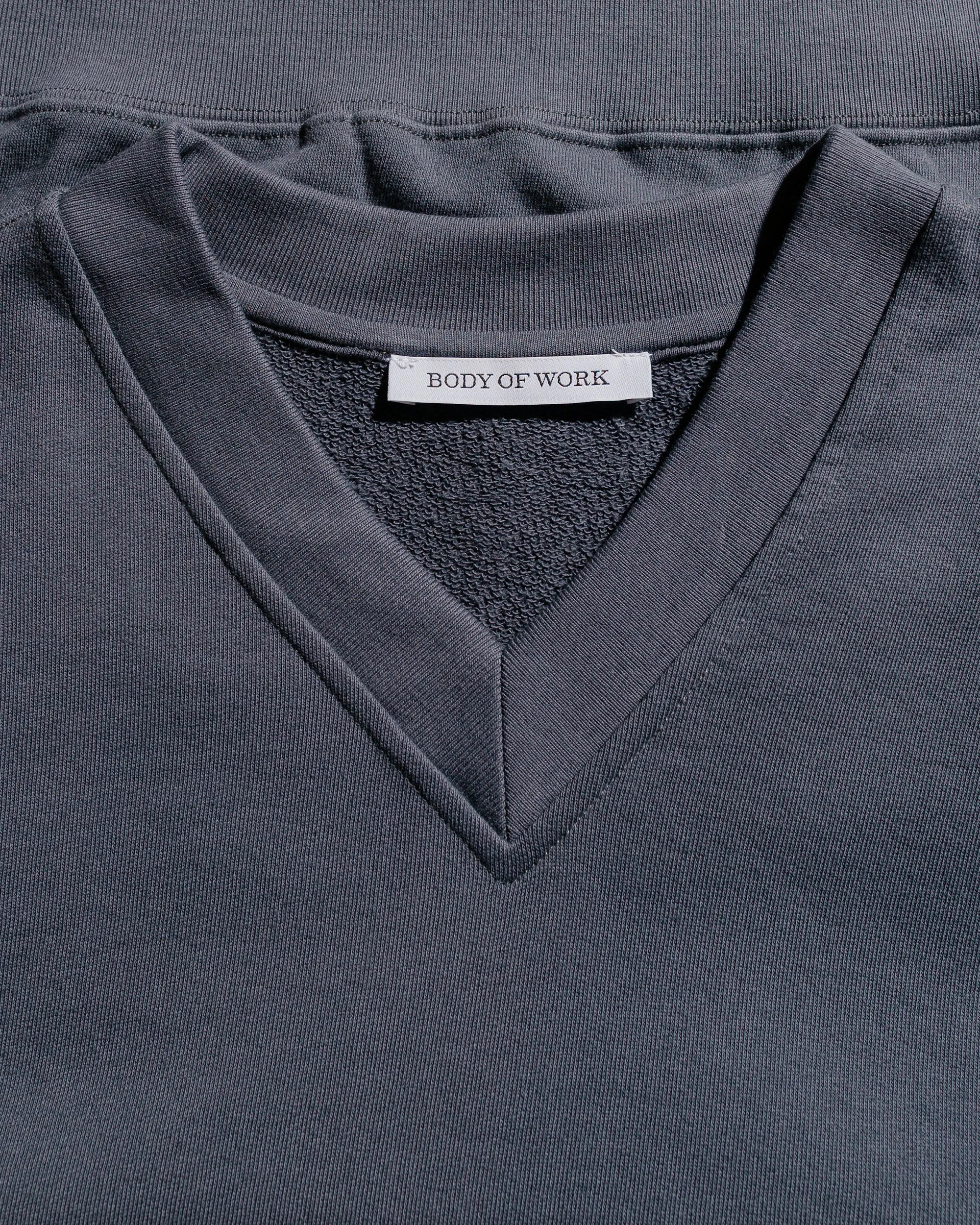 Body of Work Juniper V-Neck Sweatshirt Pond Blue Sporty Fashion Logo Design