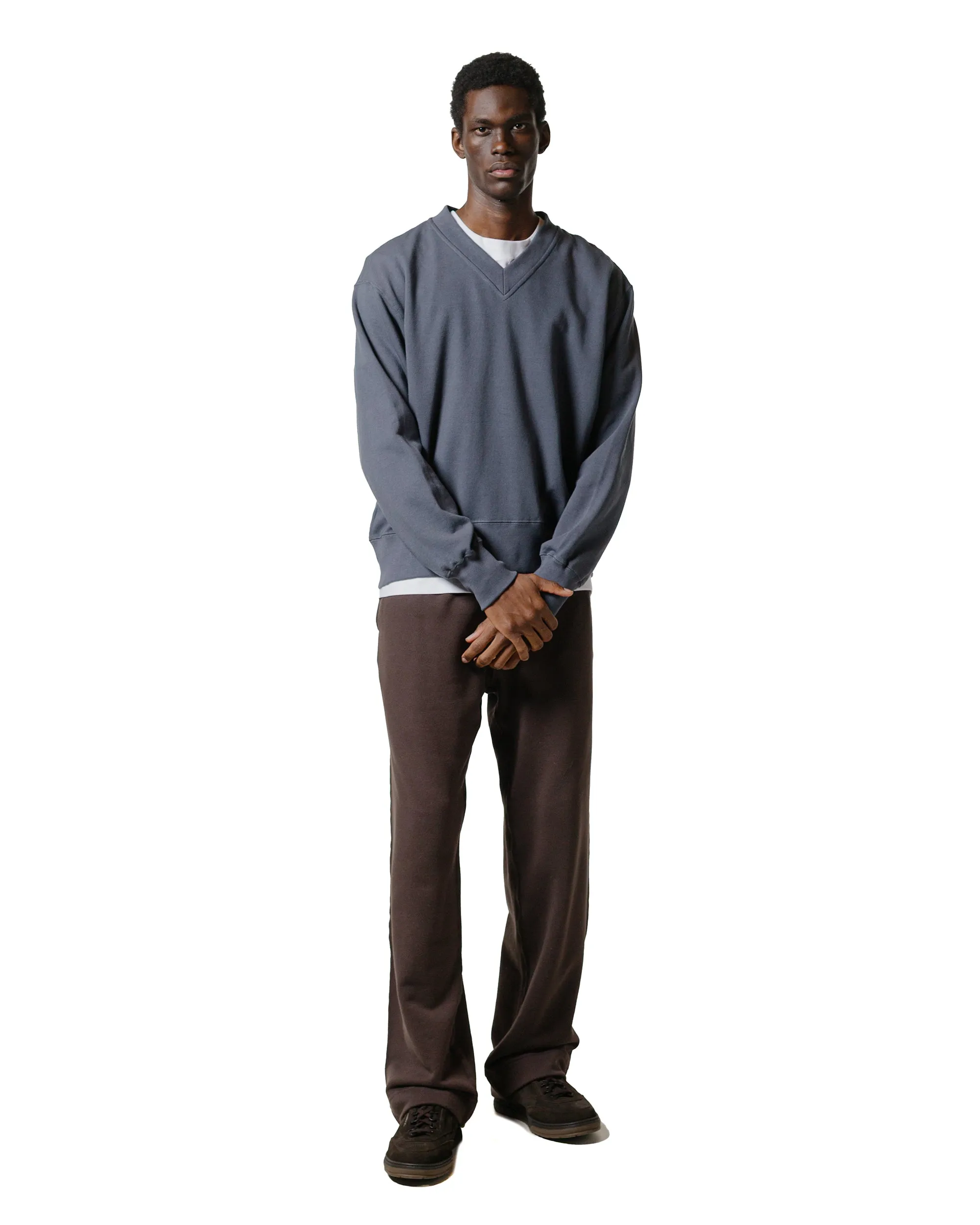 Body of Work Juniper V-Neck Sweatshirt Pond Blue Cozy Texture