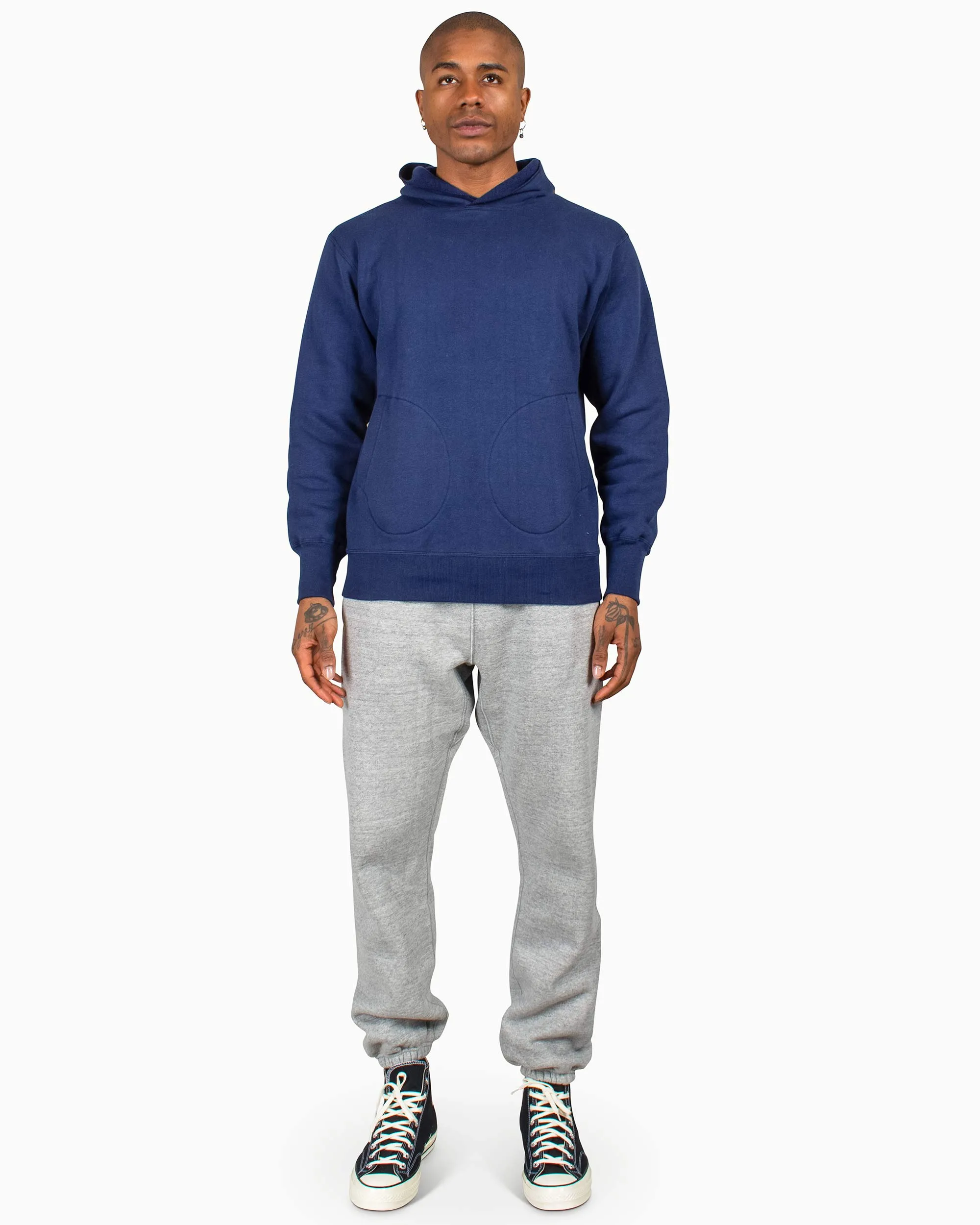 The Real McCoy??s MC22112 Boxing Glove Pocket Hooded Sweatshirt Navy appropriate for hiking