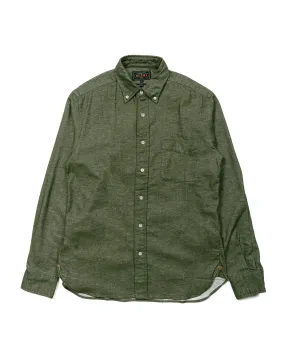 Beams Plus B.D. Flannel Solid Olive Relaxed Comfort Essential Wardrobe