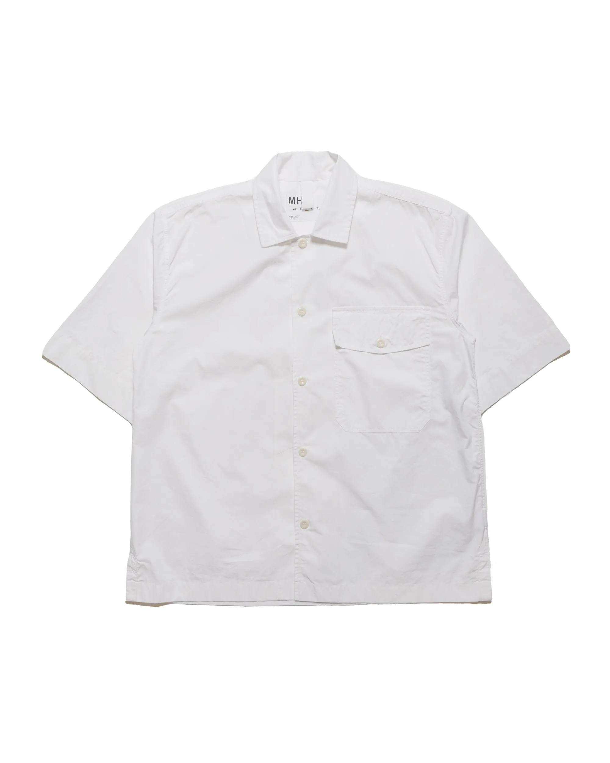 MHL S/S Flap Pocket Shirt Compact Cotton Poplin White Night Out