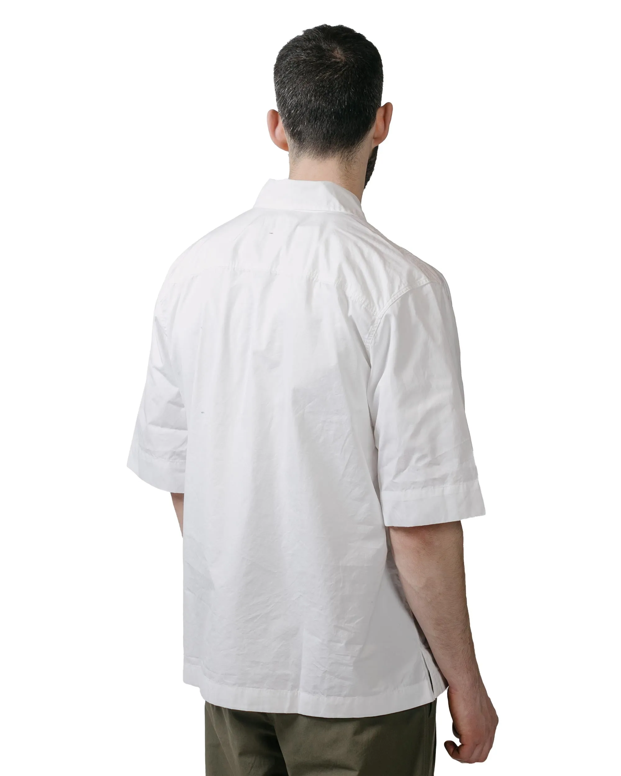 High-End Look MHL S/S Flap Pocket Shirt Compact Cotton Poplin White