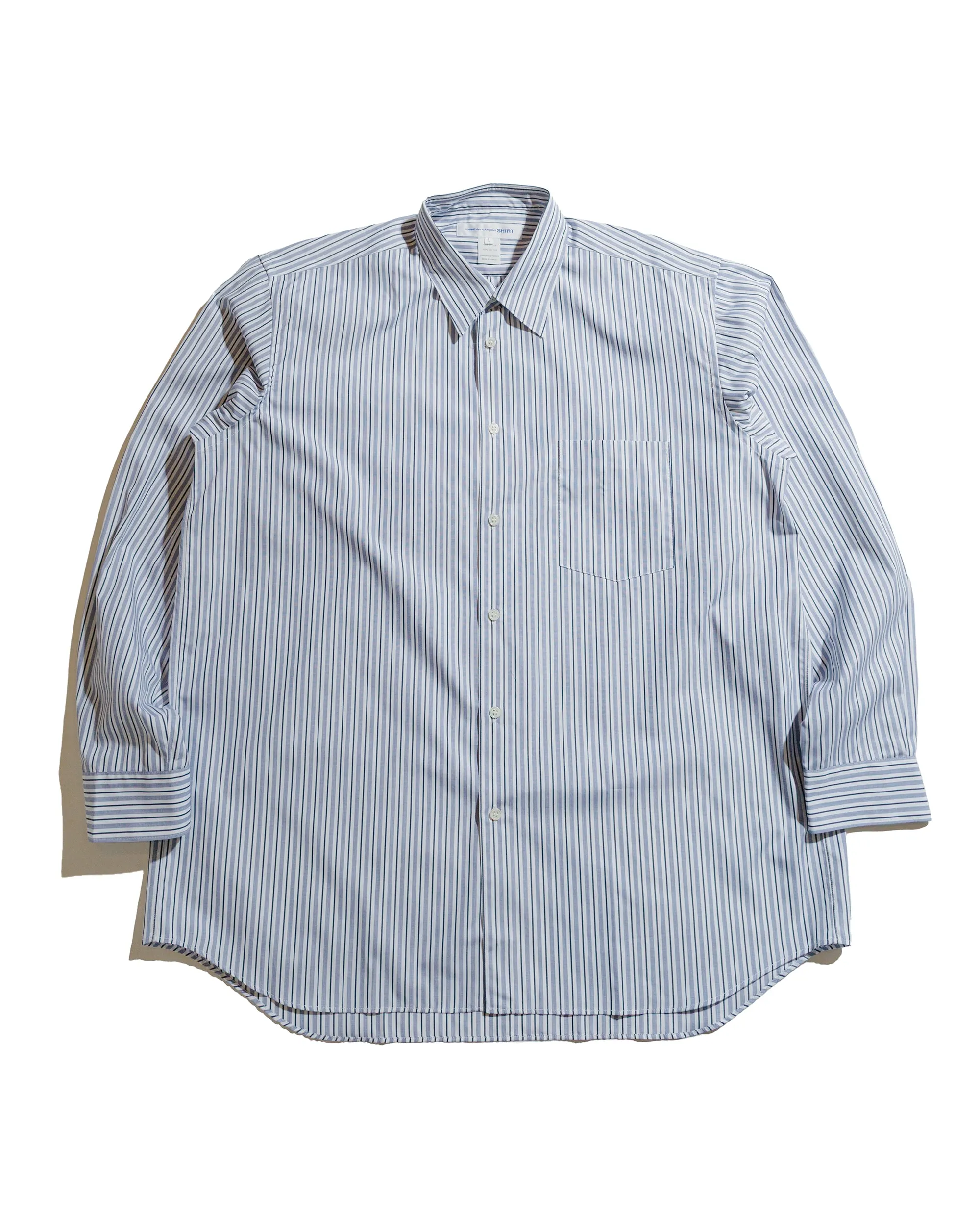 Comme des Gar?ons SHIRT Wide Classic Shirt Stripe 6 Cuffed hem