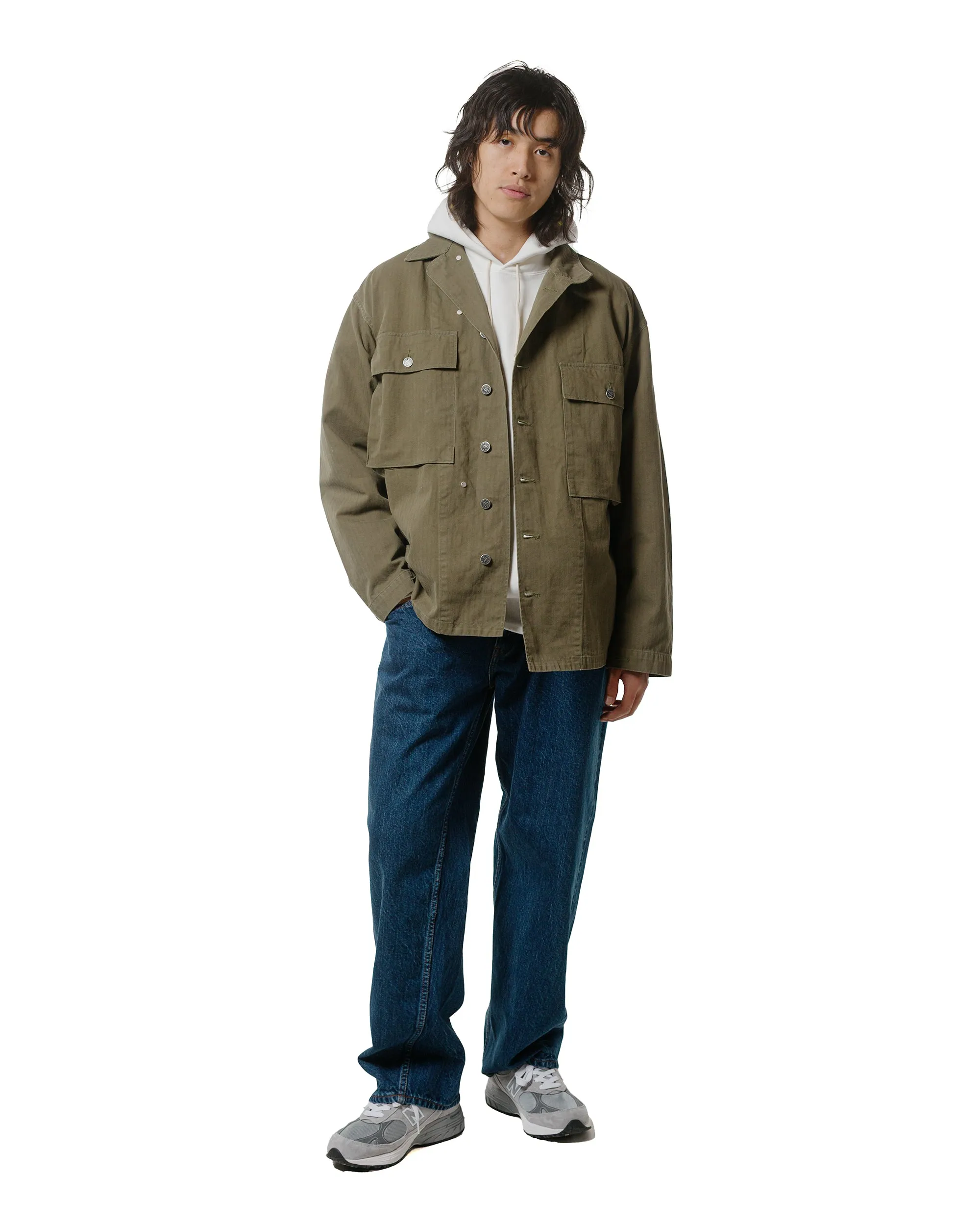 Warehouse Lot. 484 No Print Off White Relaxed Fit Hoodie