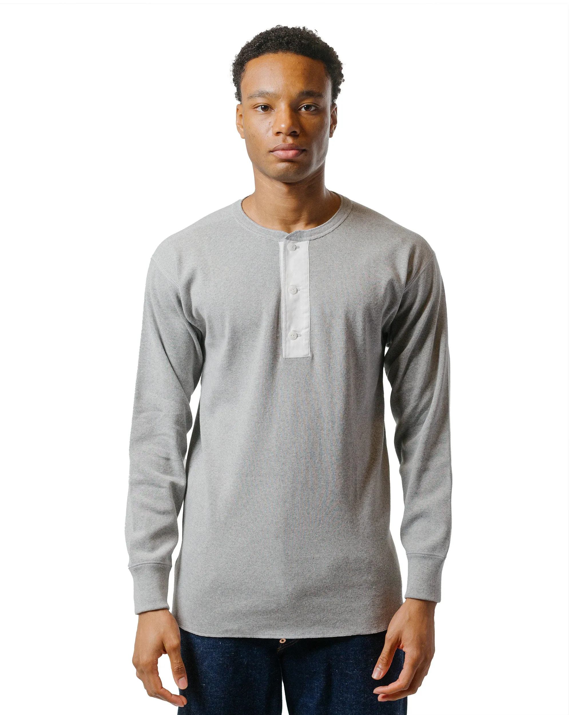 The Real McCoy's MC23111 Union Henley Undershirt L/S Grey Cool Weather