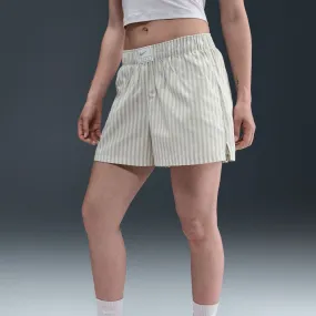 Layered Look Nike "Mid Rise Loose Striped Shorts" W - College Grey / Sail