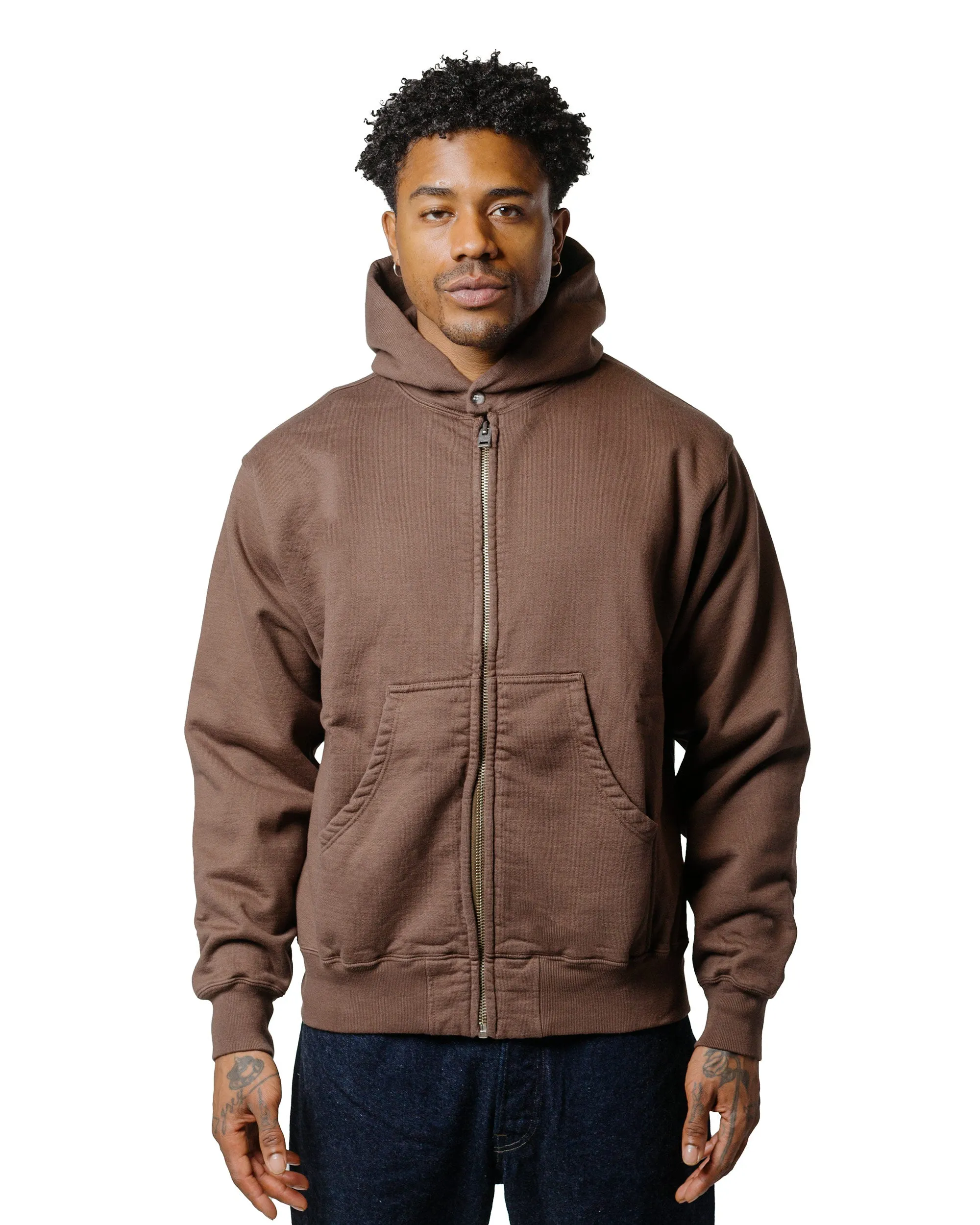 Printed Detail Phigvel Athletic Full Zip Hoodie Stone Brown