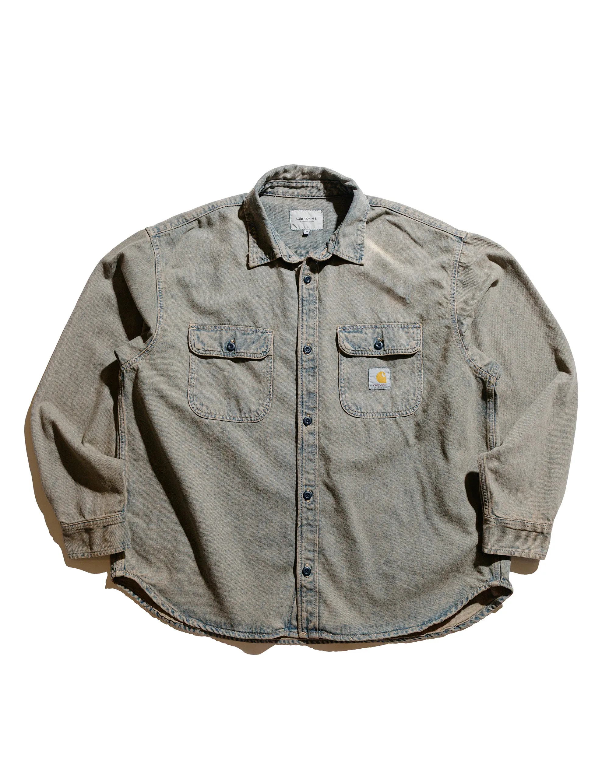 Carhartt W.I.P. Tigan Shirt Jacket Blue/Leather Garment Dyed Unisex Design EasyCare Fabric