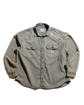 Carhartt W.I.P. Tigan Shirt Jacket Blue/Leather Garment Dyed Unisex Design EasyCare Fabric