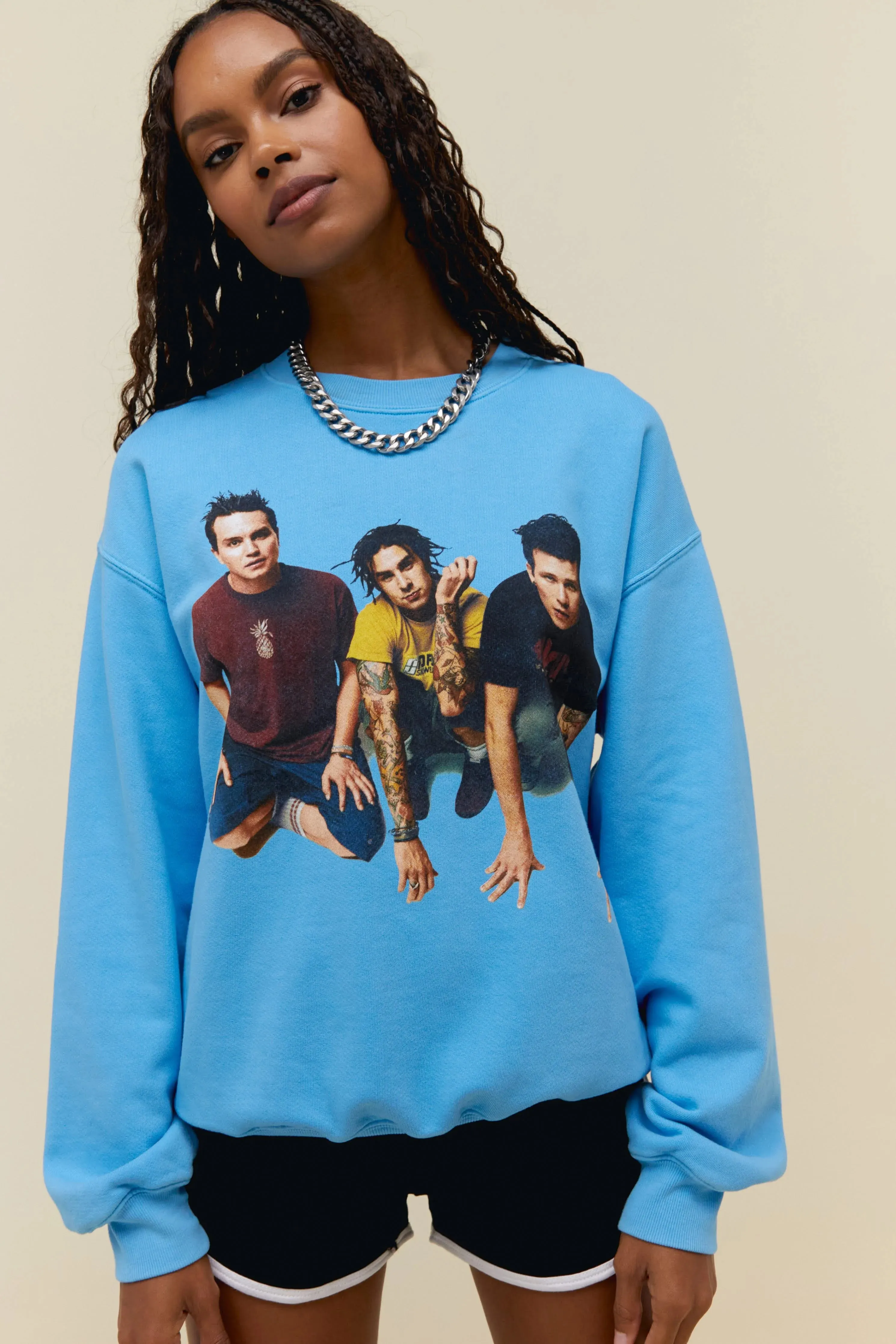 DayDreamer "Blink 182 Photo BF Crew" W - Ultra Blue Adjustable drawstring