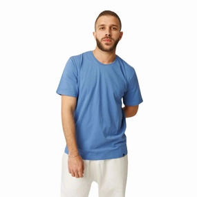 Cloud Cotton Comfort Tee In Light Blue Lightweight Design Tagless Neckline