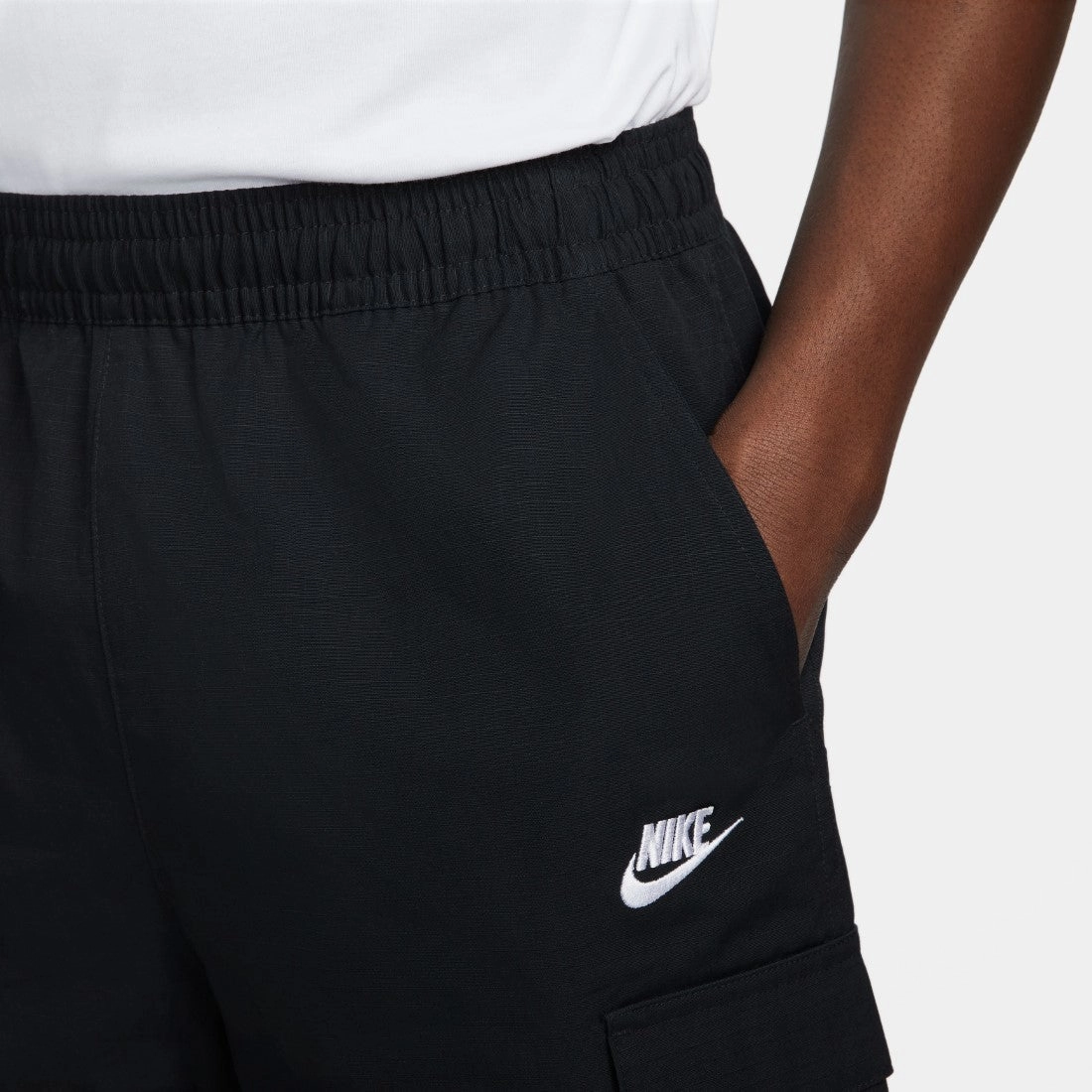 Club Woven Cargo Shorts Striped Design Flexible Hemline