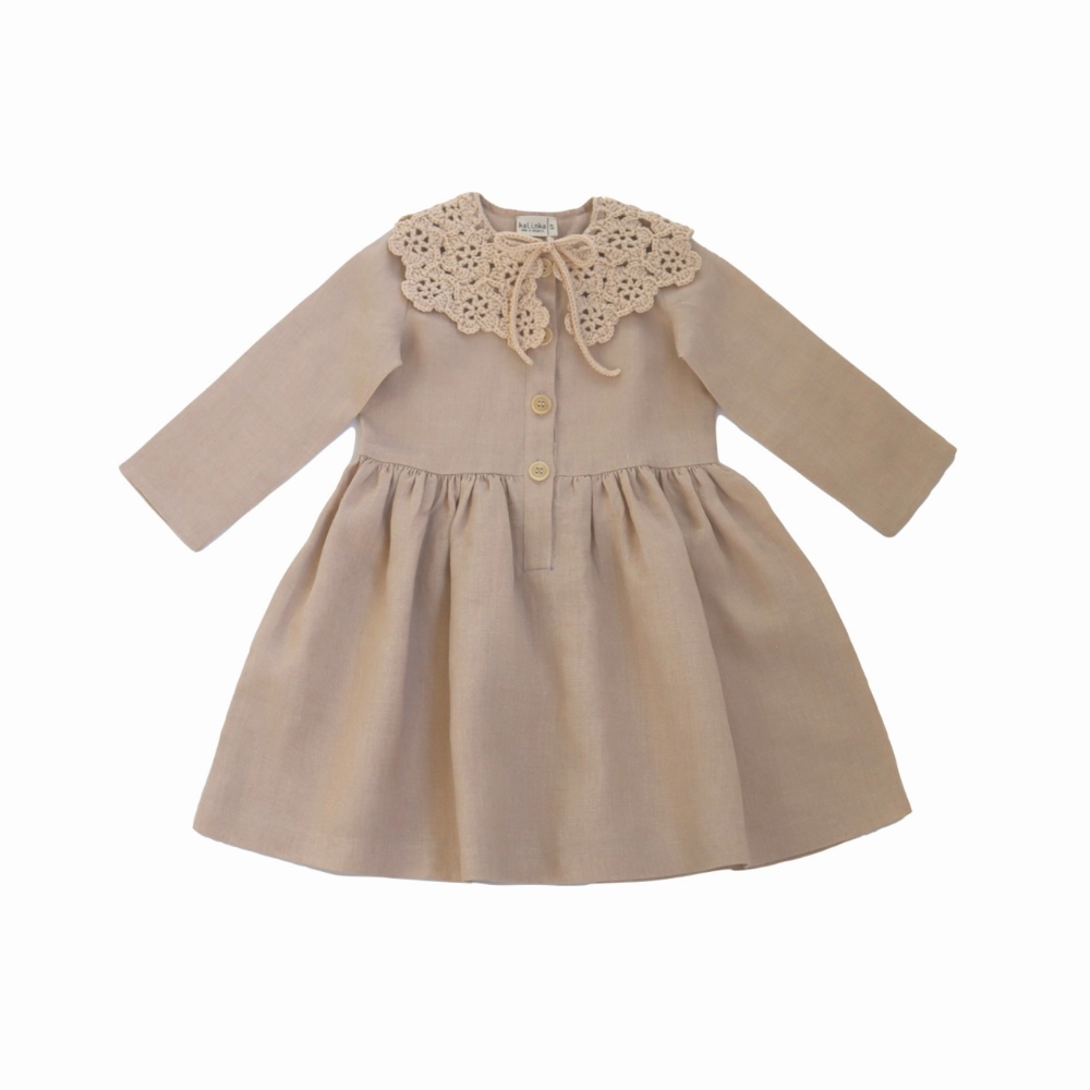 Party Safe Knit Warm Kalinka kids Evelyn Dress, Cloud
